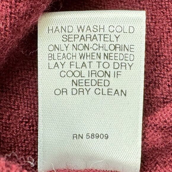 Turnbury Merino Wool Sweater Mens XL Red Maroon V-Neck Pullover Long Sleeve - Picture 13 of 13